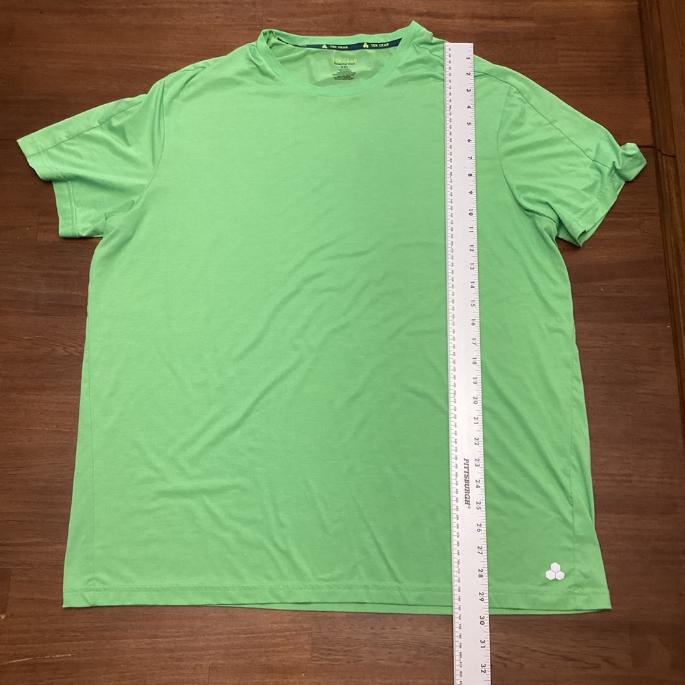 Tek Gear Mens XXL Lime Green Essential Gear Performance T-Shirt Short Sleeve Gym - Picture 6 of 7